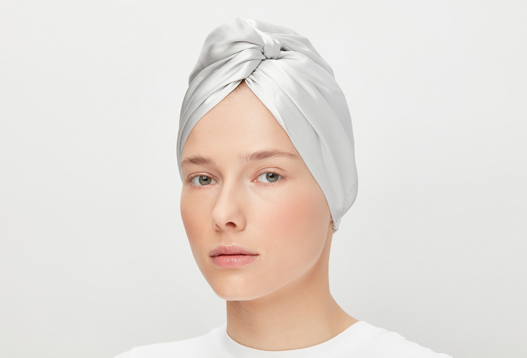 

Шелковый тюрбан для сушки волос 8 HORAS OF SILK, Silver 1 шт