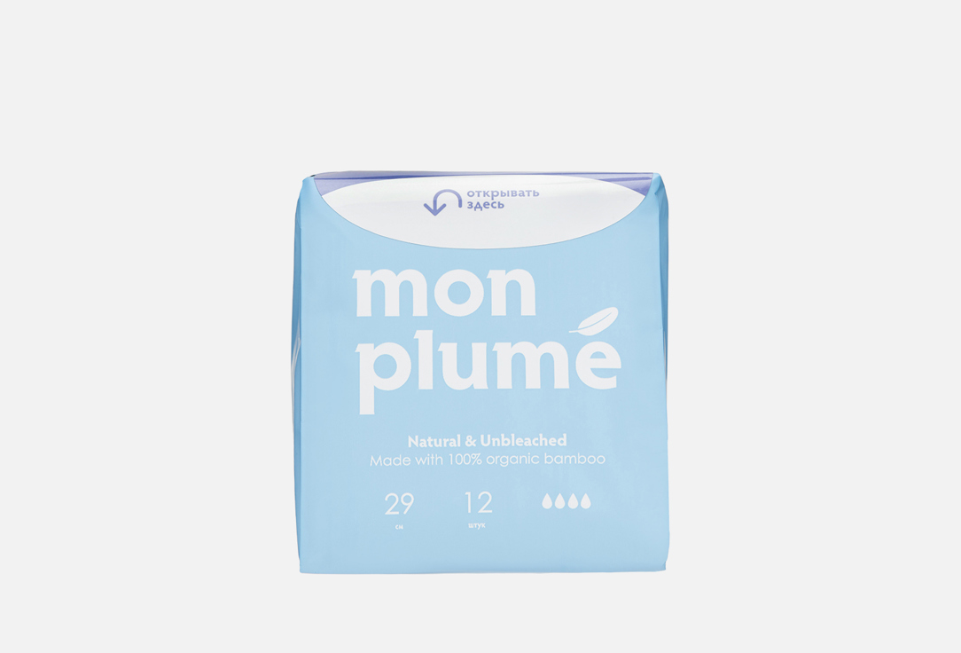 Изображение товара Бамбуковые ночные прокладки Mon Plume Night 29 см экологичные гипоаллергенные
