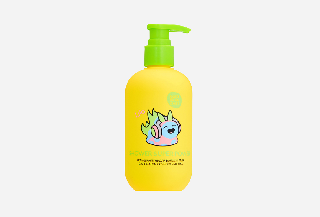 Гель-шампунь для волос и тела Nudibranches Shower super power! bouncy apple 