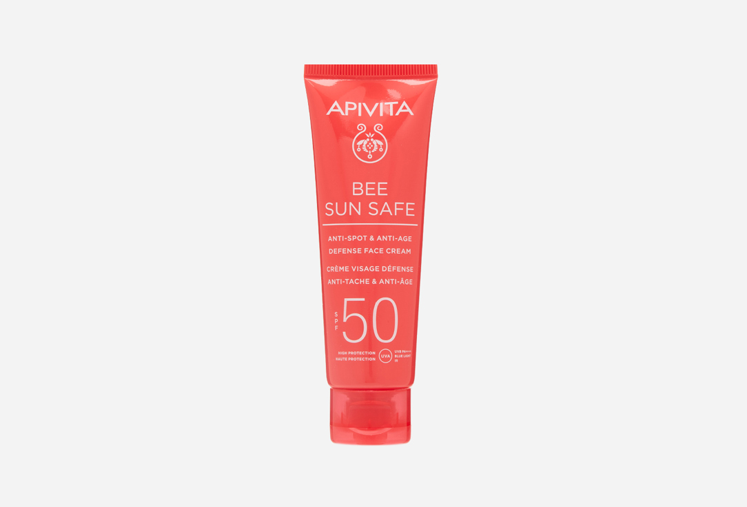 Солнцезащитный крем для лица SPF50 APIVITA Anti-spot & anti-age 50 мл apivita солнцезащитный успокаивающий крем для чувствительной кожи лица