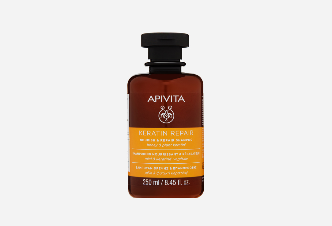 восстанавливающий шампунь для волос APIVITA Honey & plant keratin 250 мл