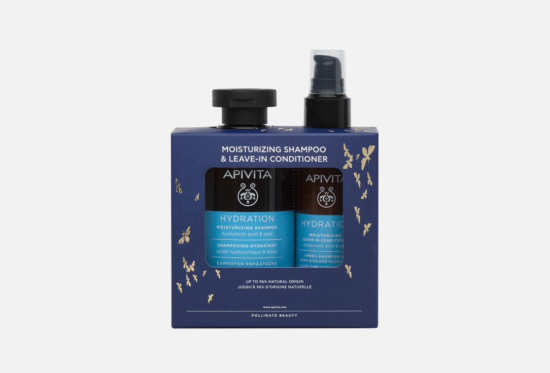 набор для волос APIVITA Hyaluronic acid & aloe 3 шт apivita набор экспресс масок увлажнение 5х16 мл