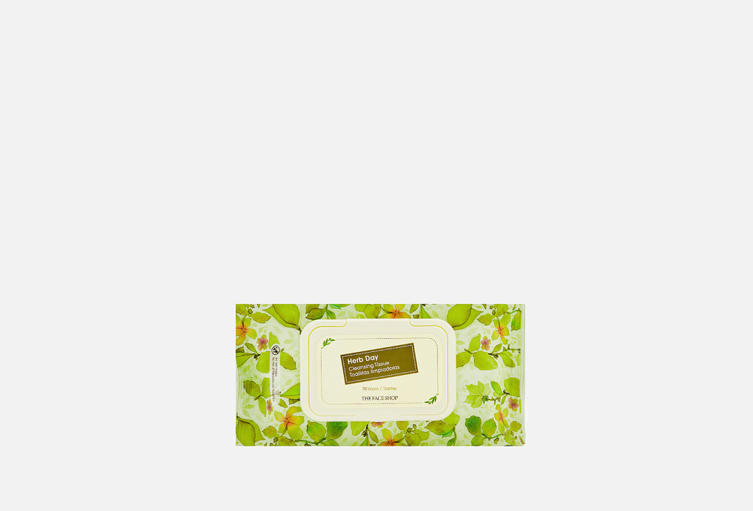 

Очищающие салфетки THE FACE SHOP, Herb day cleansing tissue 70 шт