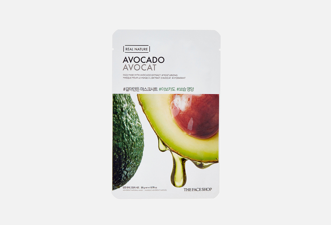 

Питательная тканевая маска для лица THE FACE SHOP, Real nature avocado 1 шт