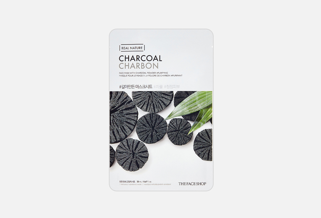 

Очищающая тканевая маска для лица THE FACE SHOP, Real nature charcoal 1 шт