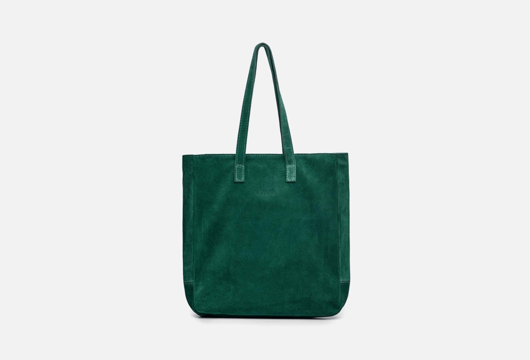 сумка-шоппер на молнии LOKIS замша Зеленый 