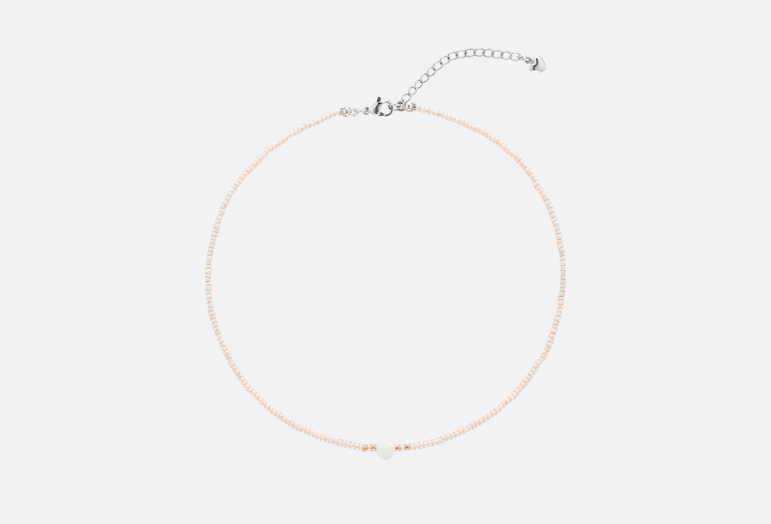 

Чокер из бисера HIGHER-AURA, A beaded choker around the neck with a mother-of-pearl heart 1 шт