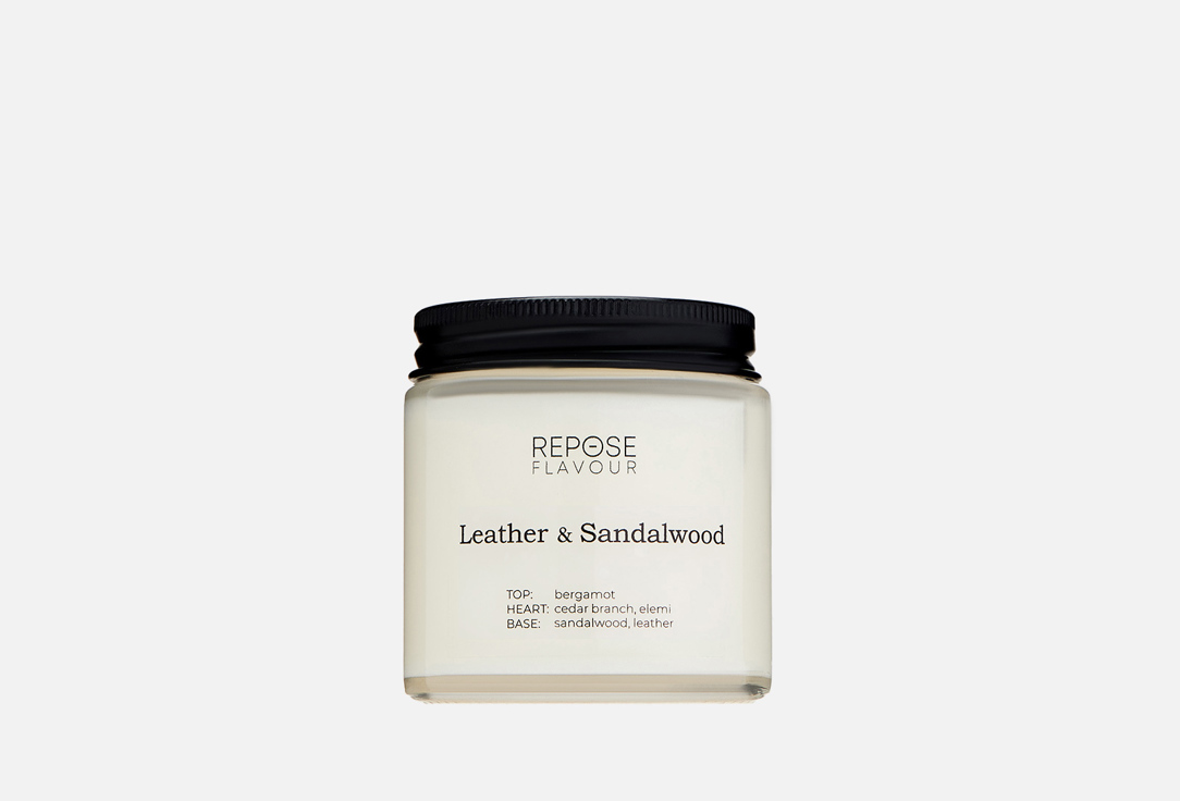 Свеча ароматическая REPOSE Leather & Sandalwood 