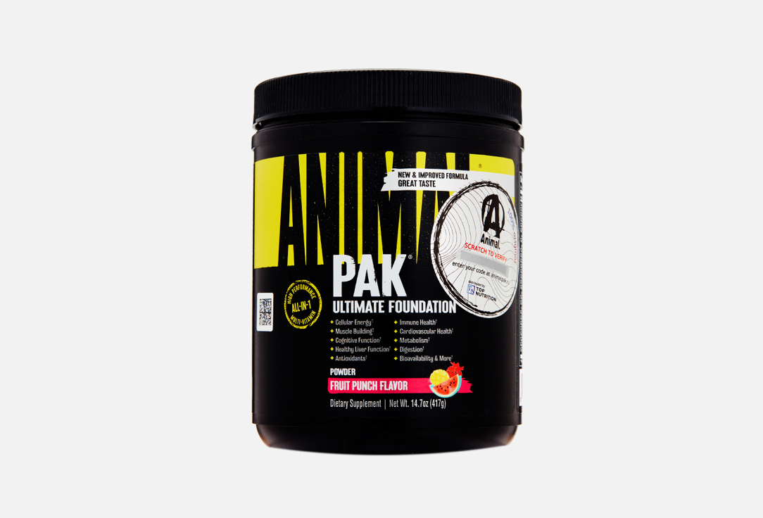 

Мультивитаминный комплекс ANIMAL, Pak, со вкусом Фруктового пунша в порошке 417 г