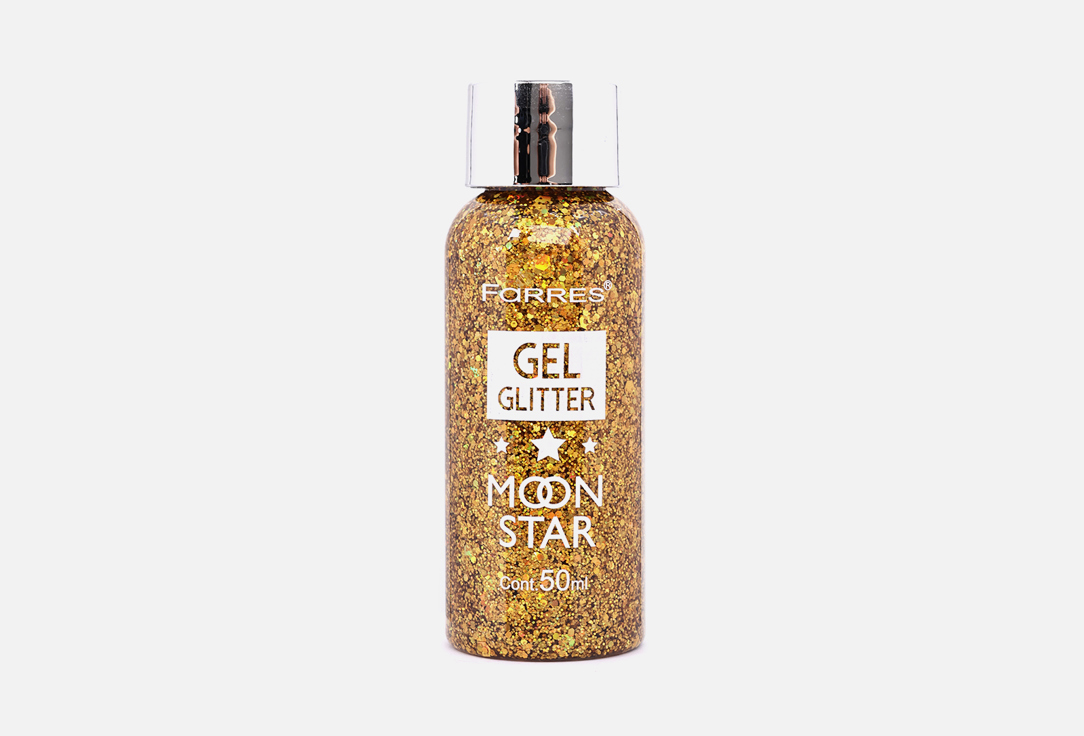 Глиттер для лица и тела FARRES Cosmic disco moon star gel glitter 02, Золото