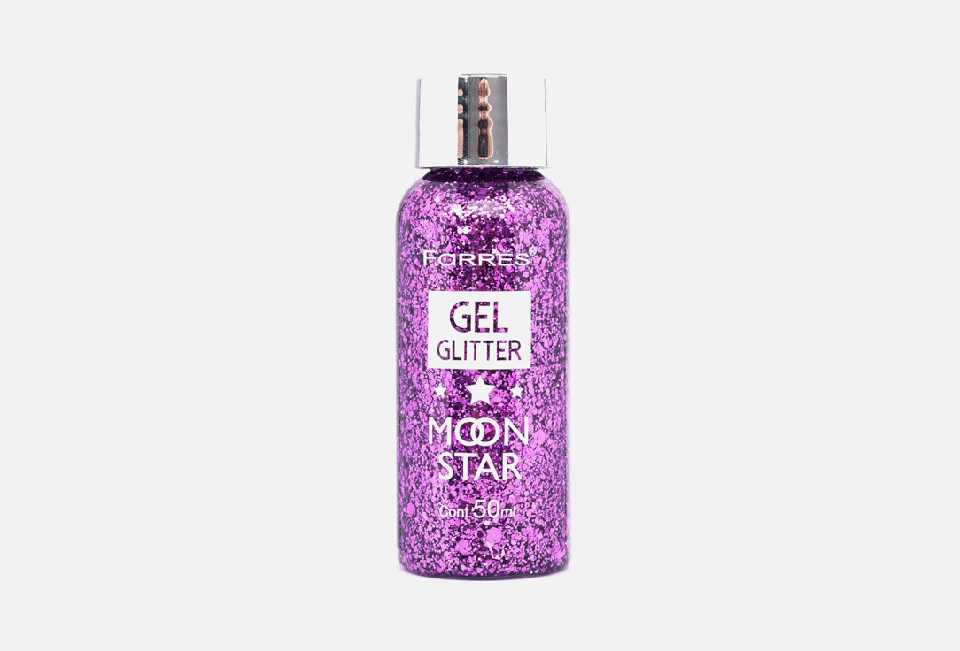 Глиттер для лица и тела FARRES Cosmic disco moon star gel glitter 06, Фиолетовый