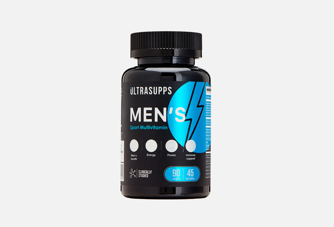 Комплекс витаминов и минералов для мужского здоровья ULTRASUPPS Витамин А 1,125мг, Витамин C 150мг в таблетках 90 шт благомакс спорт витаминно минеральный комплекс капс 0 53 60 бад