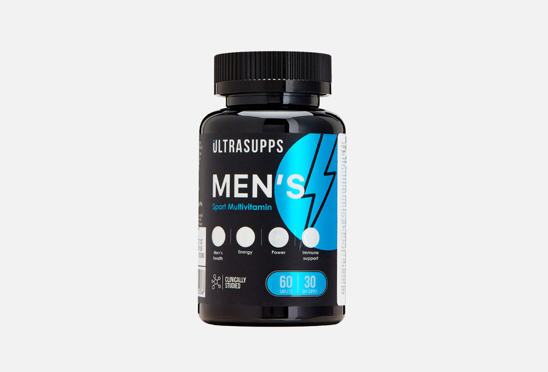 Комплекс витаминов и минералов для мужского здоровья ULTRASUPPS Витамин А 1,125мг, Витамин C 150мг в таблетках 60 шт мультивитамины минералы витаминно минеральный комплекс для мужчин 60 капсул activlab