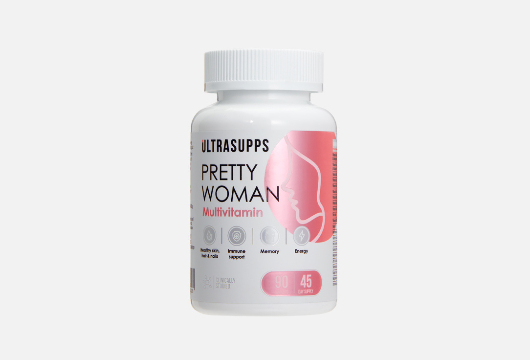 Комплекс витаминов и минералов для женского здоровья ULTRASUPPS Витамин А 1,125мг, Витамин C 100мг в таблетках 90 шт