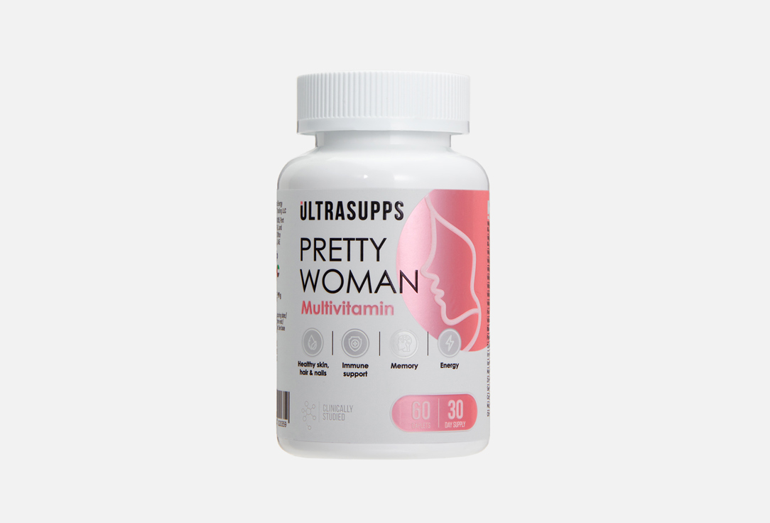 Комплекс витаминов и минералов для женского здоровья ULTRASUPPS Витамин А 1,125мг, Витамин C 100мг в таблетках 60 шт vplab витаминно минеральный комплекс для женщин каплеты 90 шт