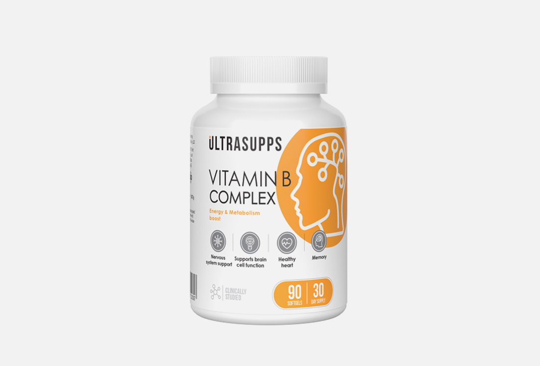 Комплекс витаминов для сохранения спокойствия Ultrasupps витамин В1 5 мг, витамин В2 5 мг, витамин В6 5 мг в капсулах 