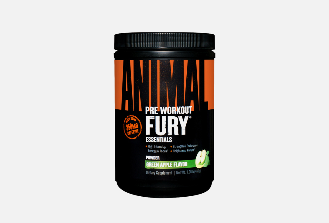 

Предтренировочный комплекс ANIMAL, Fury со вкусом зелёного яблока в порошке 483 г
