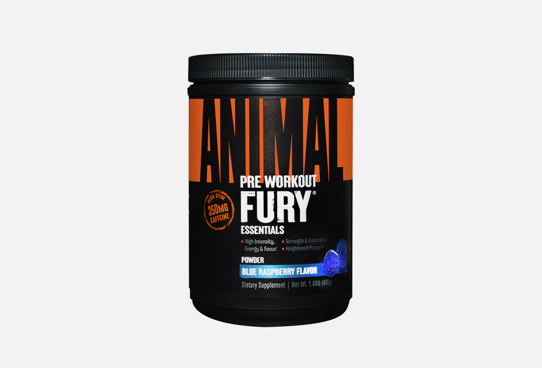 

Предтренировочный комплекс ANIMAL, Pre Workout Fury со вкусом голубой малины в порошке 495 г