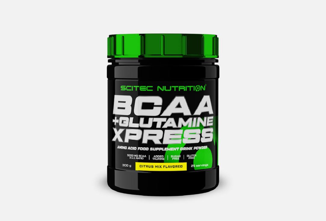 Аминокислоты SCITEC NUTRITION BCAA+Glutamine Xpress Цитрусовый микс в порошке 300 г