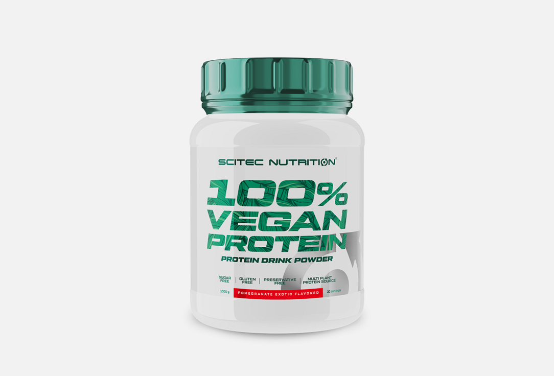 Протеин SCITEC NUTRITION Vegan Гранат в порошке 1000 г scitec nutrition жиросжигатель hca chitosan 100 шт нейтральный