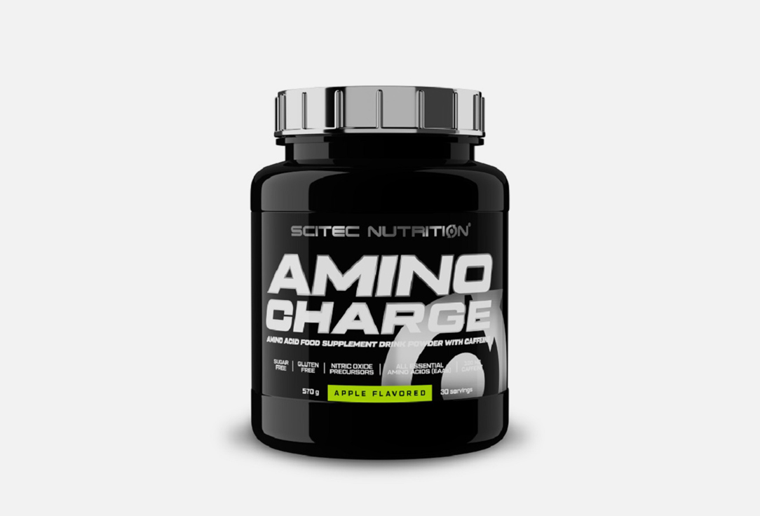 

Аминокислоты SCITEC NUTRITION, Amino Charge L-глутамин 3000 мг, ВСАА 6000 мг Яблоко в порошке 570 г