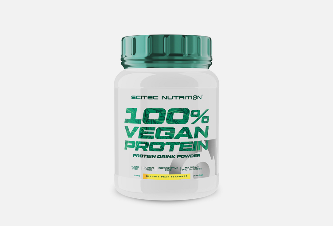 Протеин SCITEC NUTRITION Vegan Груша-Бисквит в порошке 1000 г scitec nutrition daa pro black edition 100 капс