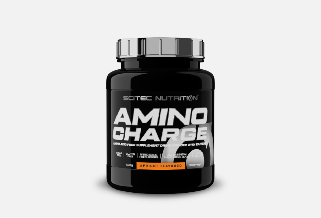 Аминокислоты  Scitec Nutrition Amino Charge L-глутамин 3000 мг, ВСАА 6000 мг Абрикос в порошке 