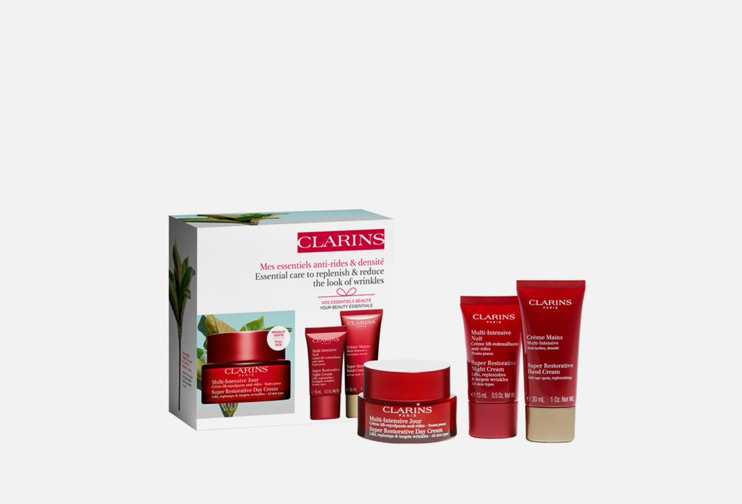 подарочный набор CLARINS Essential care to replenish & reduce 3 шт подарки для неё clarins набор в косметичке multi intensive