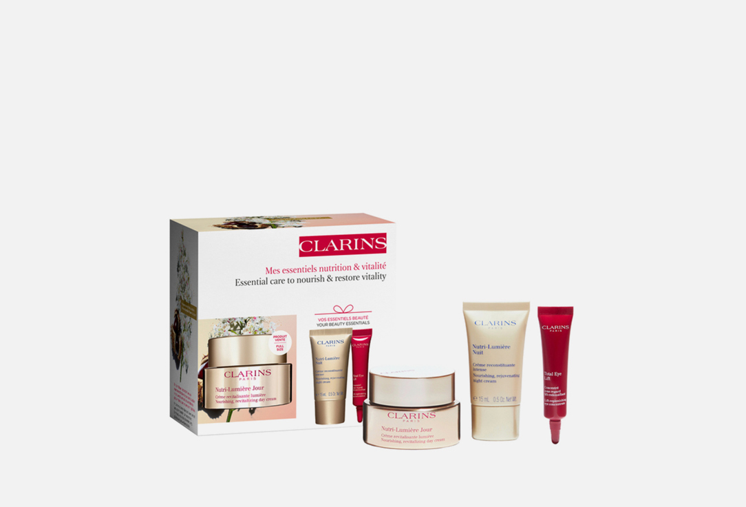 подарочный набор CLARINS Nutri-lumiere 3 шт крем для лица nutri peptide 10% lactic cream 50мл