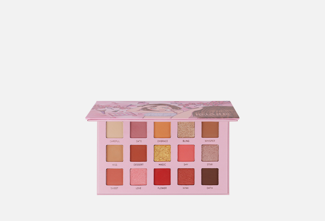 Палитра теней для век IMAGIC Pink sweet girl eyeshadow palette 15 colors 15.8 г