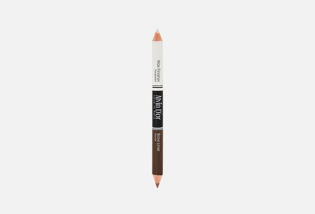 Изображение товара двойной карандаш для бровей Alvin D'or Double Pencil with Brow Liner & Wax Finisher