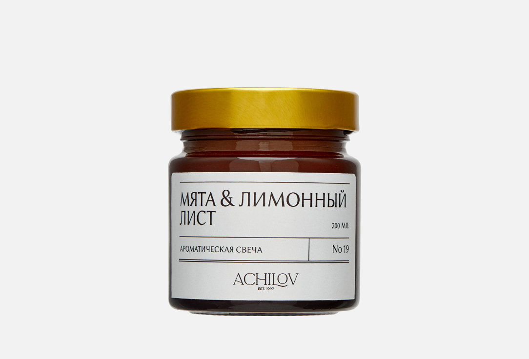 Изображение товара Аромасвеча Achilov мята и лимонный лист натуральная соевая свеча 200 мл