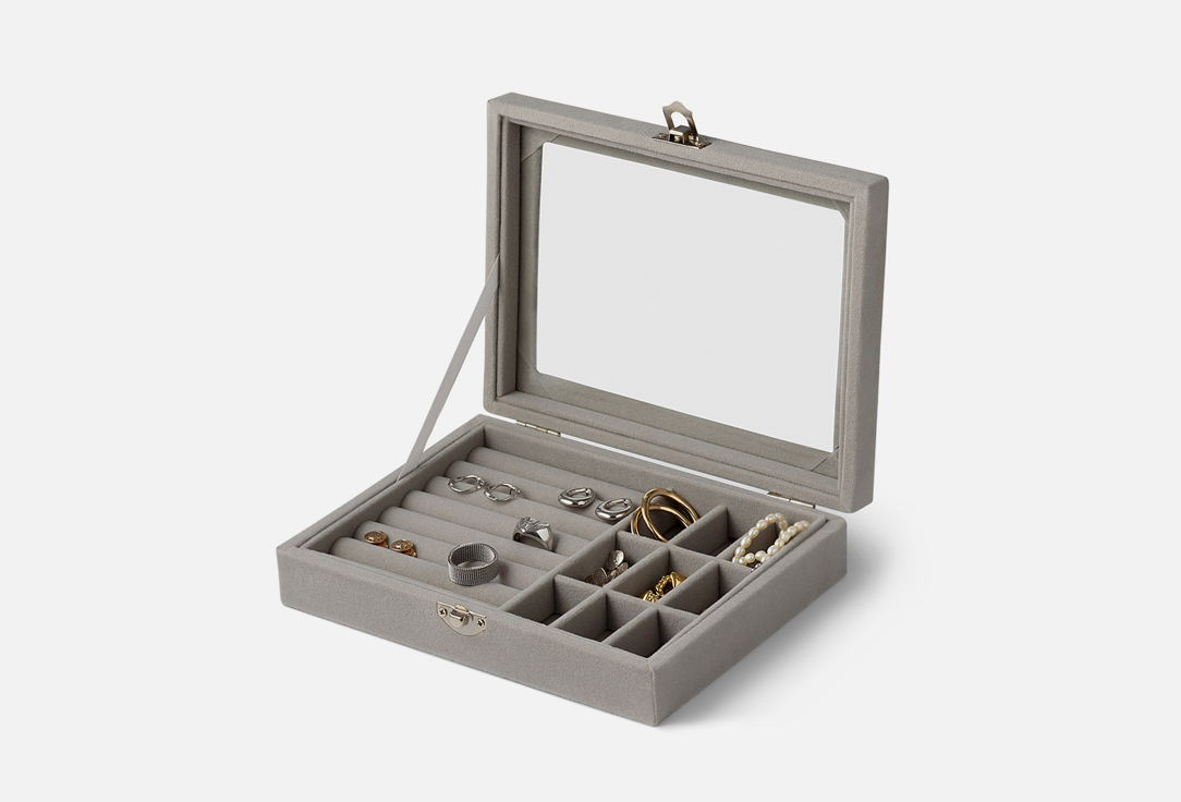 

Шкатулка для украшений REVOLUT, Серый, Серая с прозрачной крышкой 1 шт