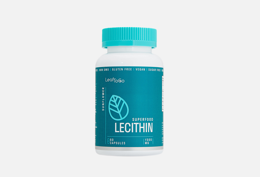 Лецитин LEAFTOGO 1000 мг в капсулах 60 шт бад для детокса leaftogo хлорофилл 0 5 г в сиропе 500 мл