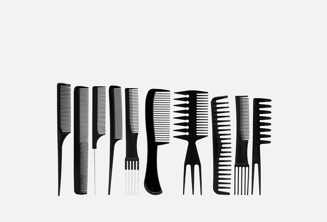 Набор профессиональных расчесок для волос ЮНИLOOK Profesional hair comb set 10 шт
