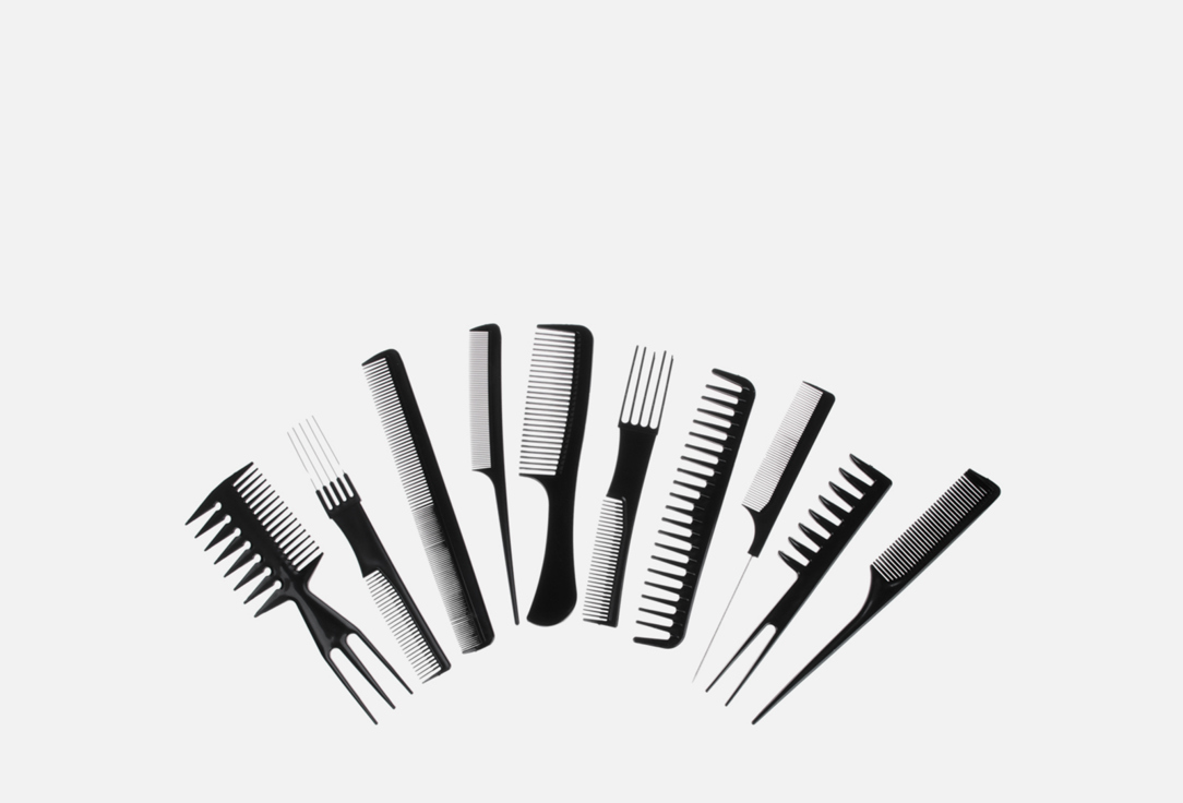 Набор профессиональных расчесок для волос ЮНИLOOK Profesional hair comb set 10 шт набор профессиональных кистей для макияжа юниlook profesional brush set 7 шт