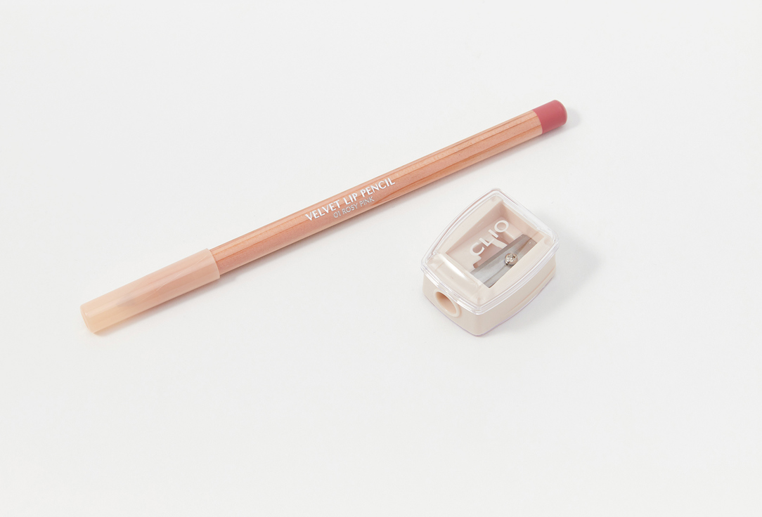 Карандаш для губ Clio Velvet lip pencil 01, Rosy pink