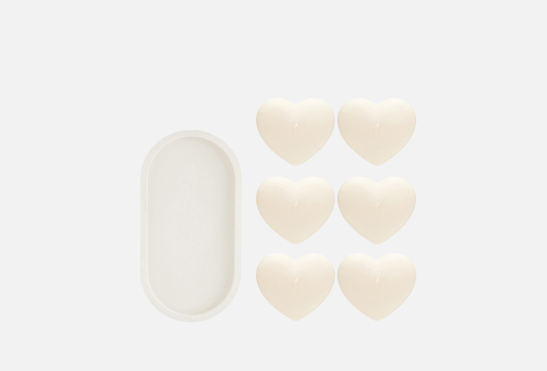 

Свечи NOTEM, Бежевый, 6 сердец Cream 6 шт