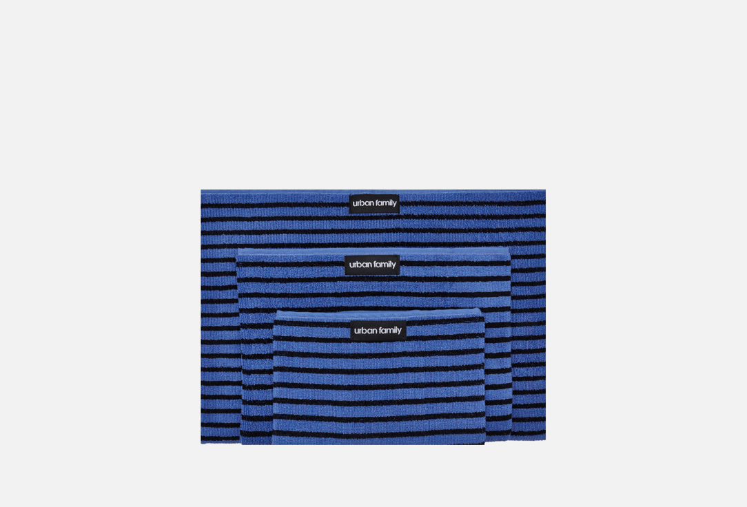 

Набор полотенец махровых URBAN FAMILY, Синий, Alket Полоса 3 шт