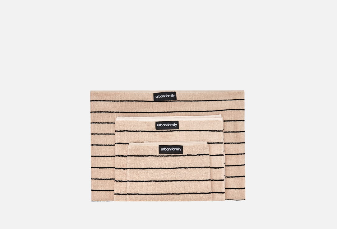 

Набор полотенец махровых URBAN FAMILY, Бежевый, Alket 2 Полоса 3 шт