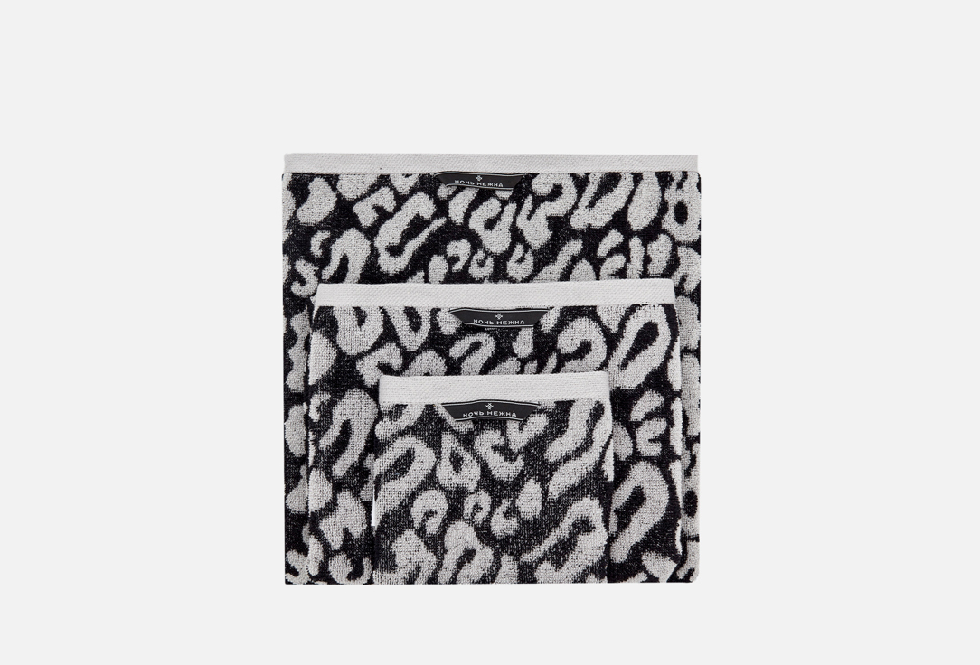 

Набор полотенец махровых НОЧЬ НЕЖНА, Серый, Araz Леопард серый 3 шт