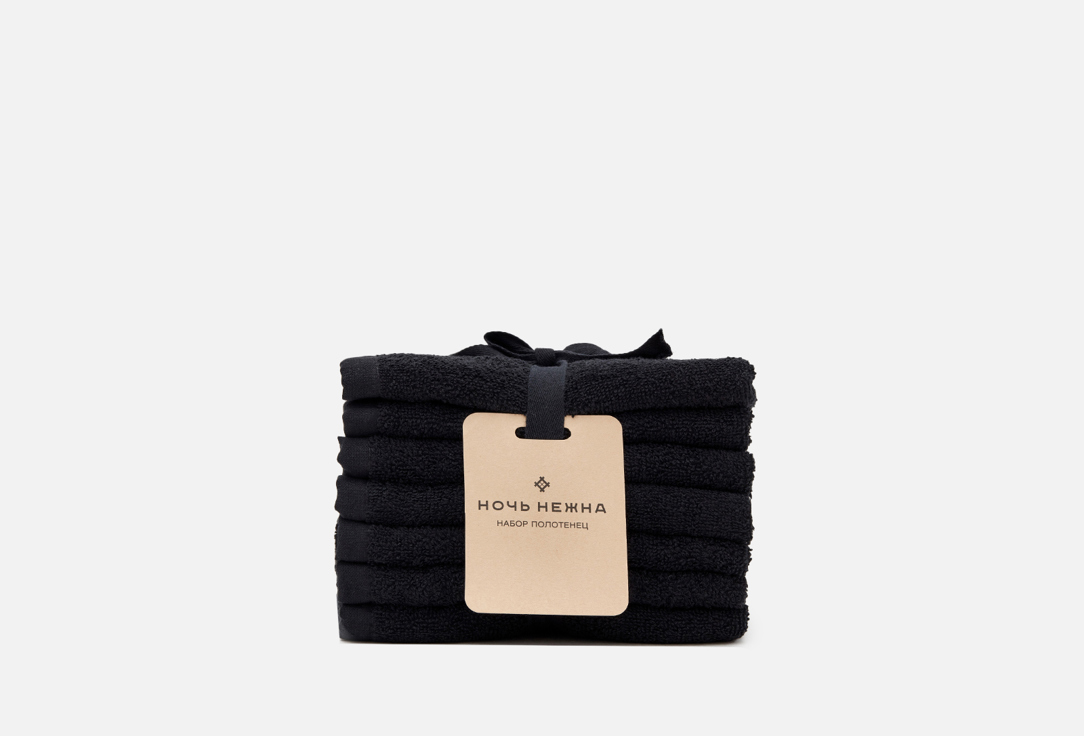 

Набор полотенец махровых НОЧЬ НЕЖНА, Черный, Темный графит, 30x60 7 шт
