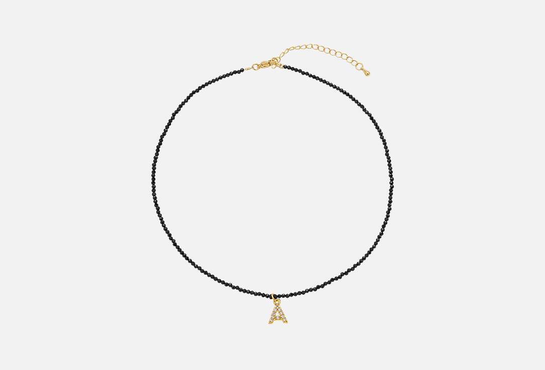 Изображение товара Колье из шпинели Attribute Shop с буквой А с цирконами золотистое
