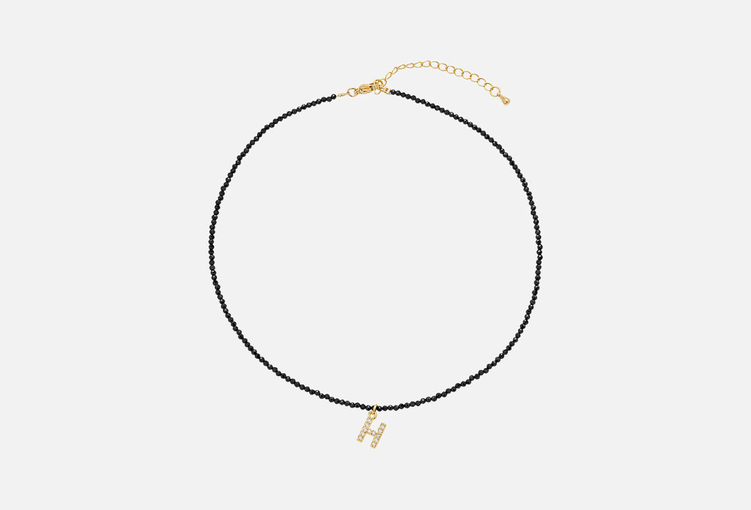 Изображение товара Колье из шпинели Attribute Shop с буквой Н с цирконами золотистое