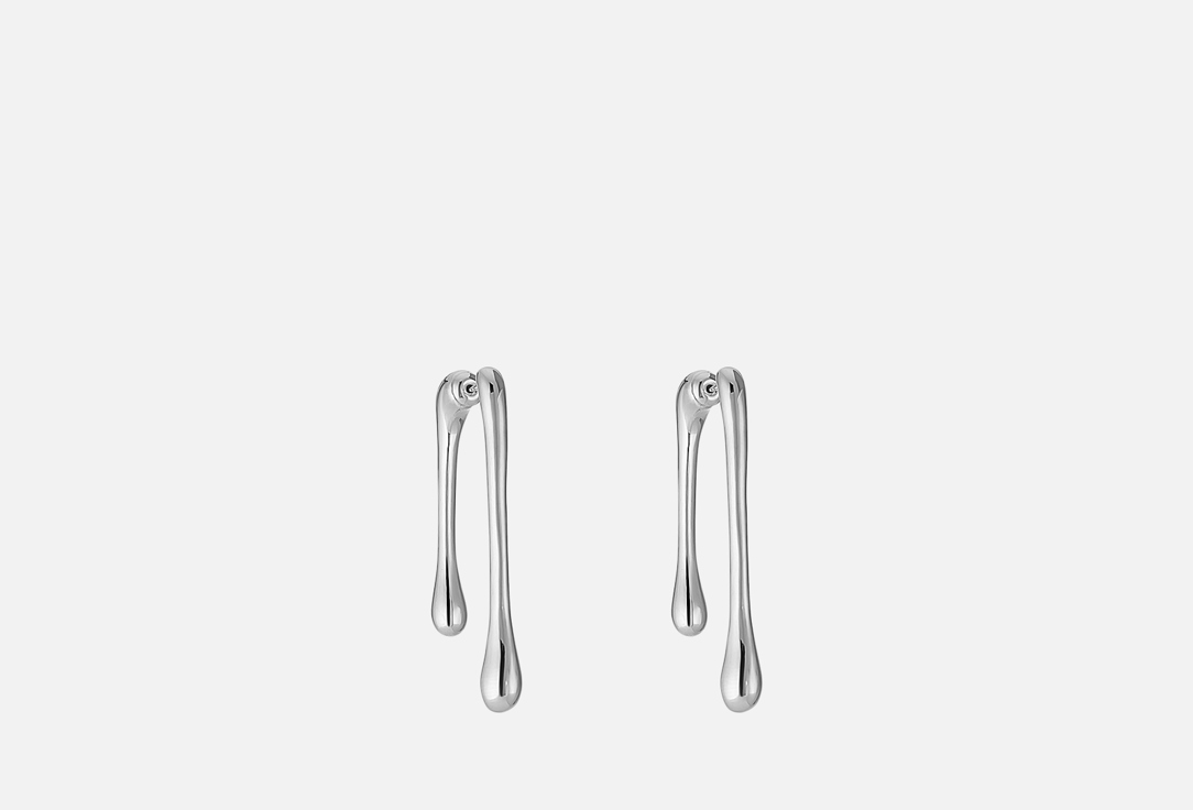 Серьги ATTRIBUTE SHOP Длинные капли серебристые 2 шт