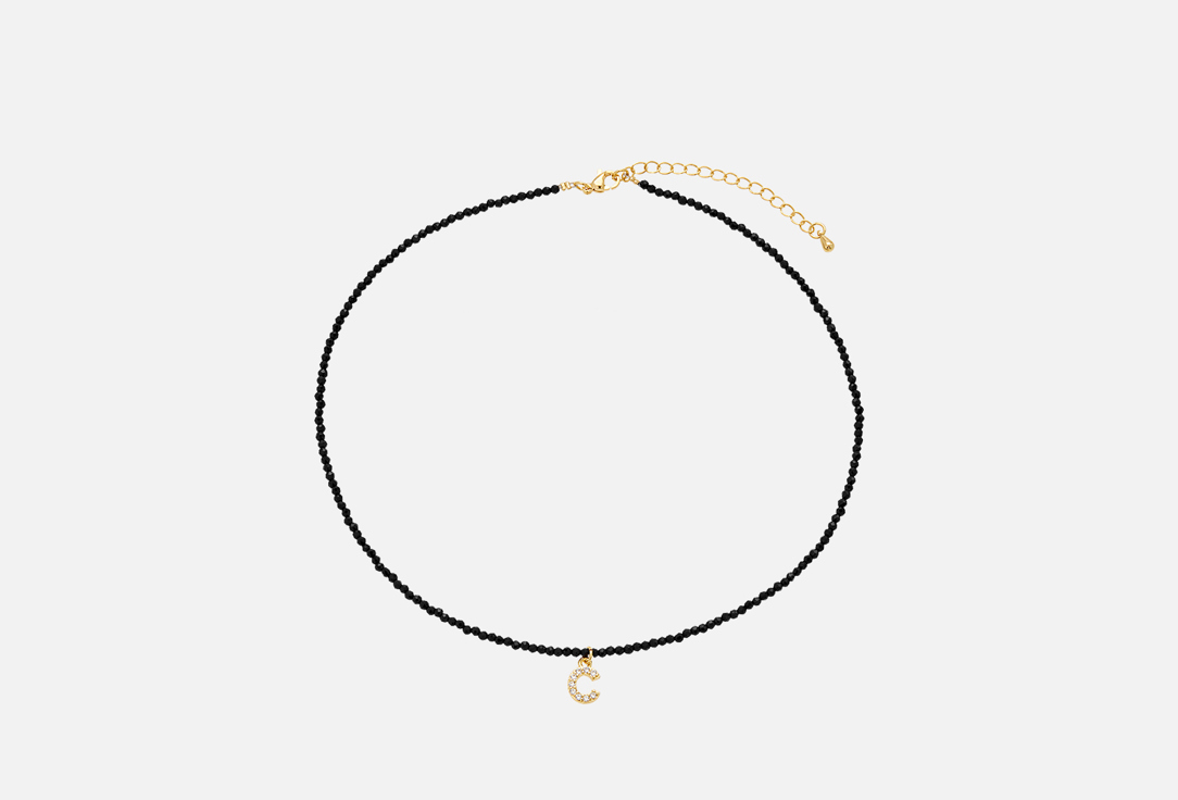 Изображение товара Колье из шпинели Attribute Shop с буквой С с цирконами золотистое