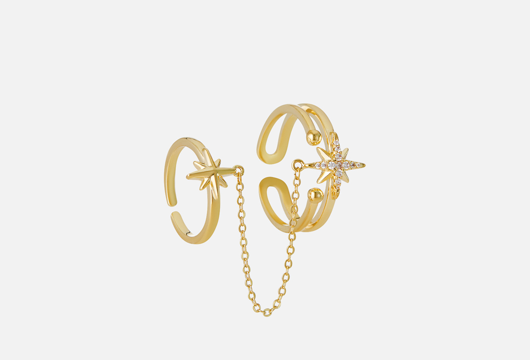 Изображение товара Двойное кольцо Attribute Shop Звезда золотистое