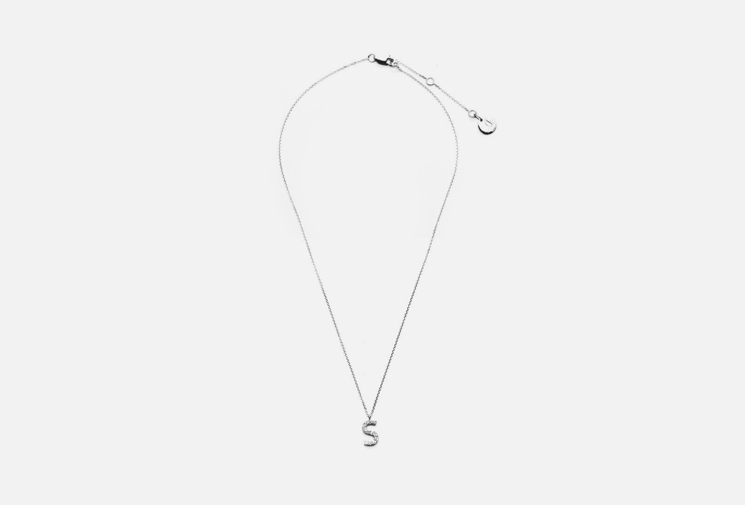 

Подвеска IS LOVE, С буквой S прозрачные фианиты 1 шт