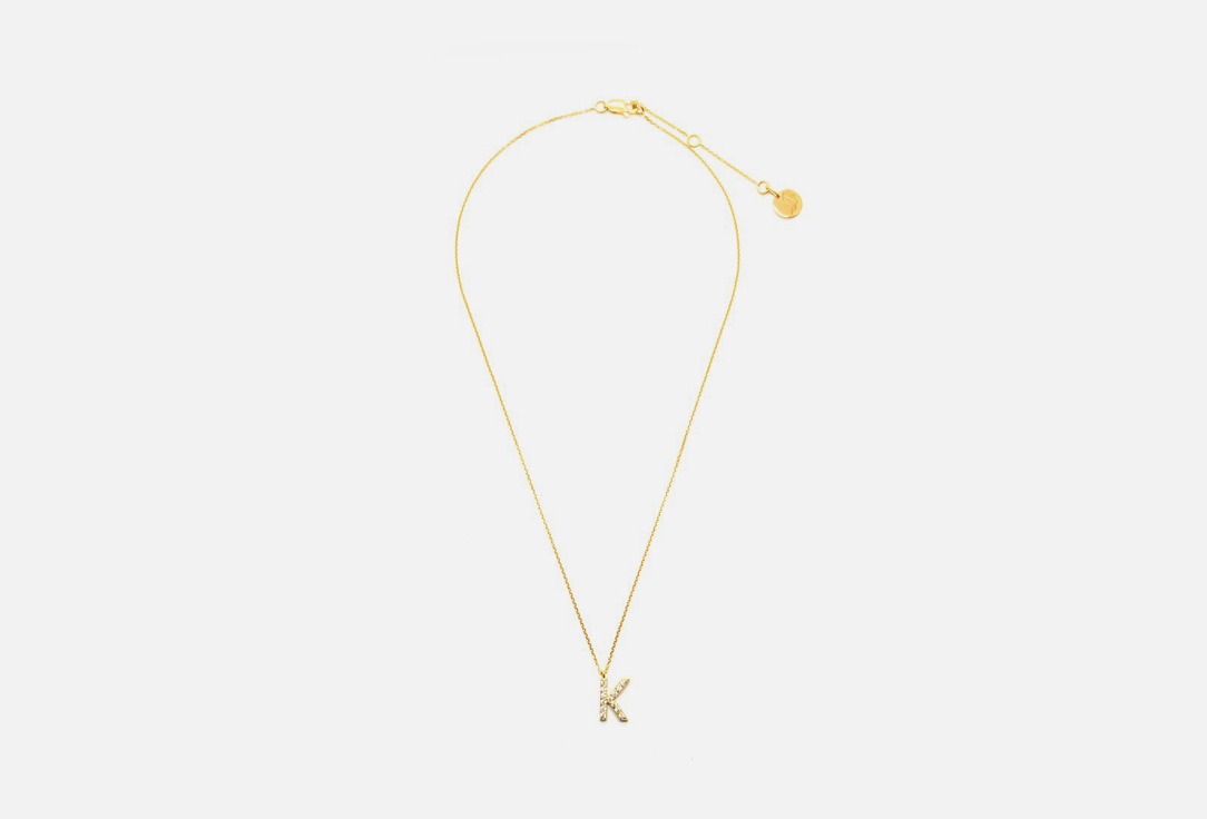 

Подвеска IS LOVE, С буквой К прозрачные фианиты 1 шт