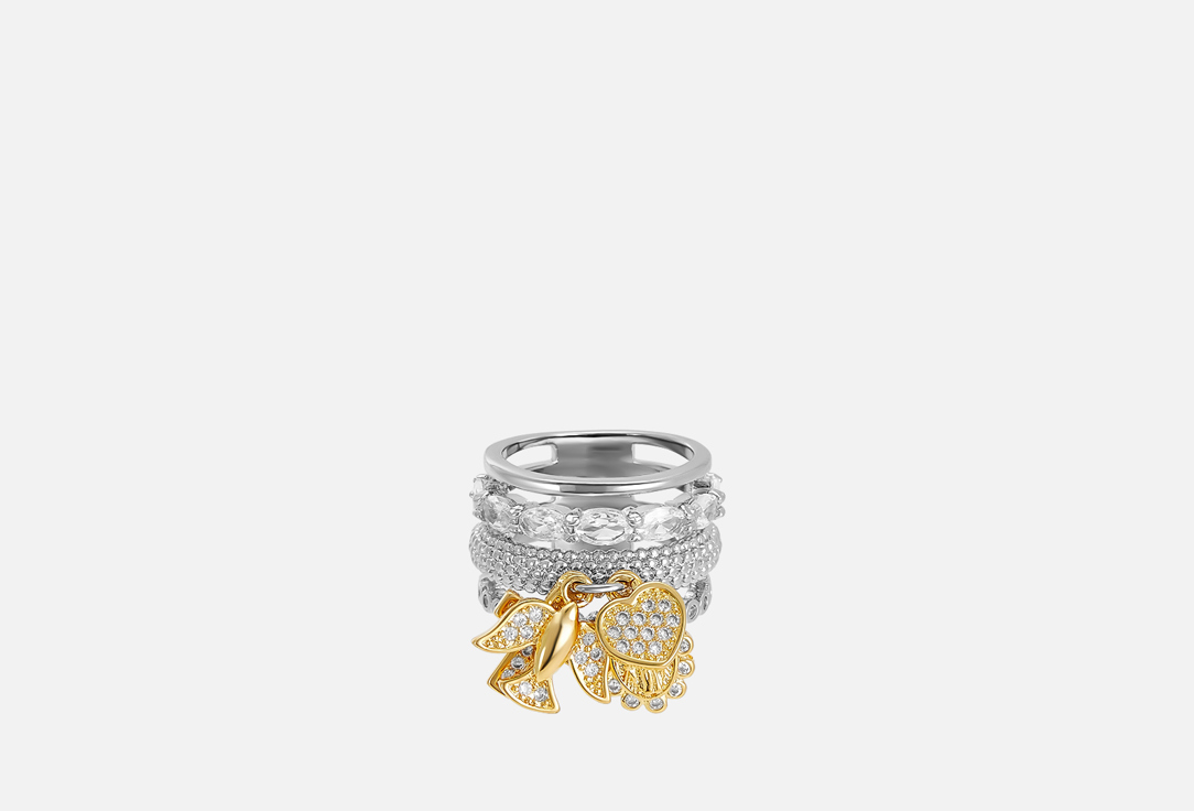 Кольцо с подвесками MY LURE Silver ring with gold pendants 16 мл